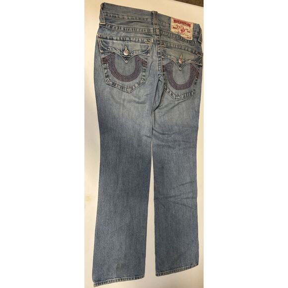 True Religion Light Blue Ricky Jeans With Flap 28 Mens EUC - Picture 1 of 6